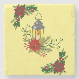 Weihnachtsmarmor Stone Untersetzer, Weihnachtskerz Steinuntersetzer