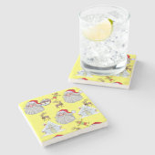 Weihnachtsmarmor Stone Untersetzer, Weihnachtsmann Steinuntersetzer (Seitenansicht)