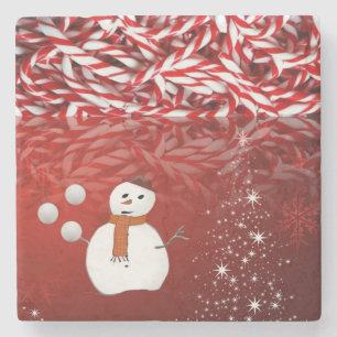 Weihnachtsmarmorstein-Unterleger, Schneemann Steinuntersetzer
