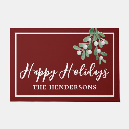 Weihnachtsmaroon für individuelle Feiertage Fußmatte (Vorderseite)