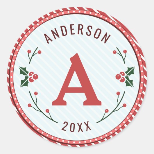 Weihnachtsmarquee Monogram Stickers (Vorderseite)