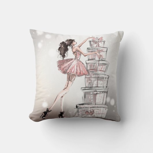 Weihnachtsmashion Illustration Cushion Kissen (Vorderseite)