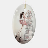 Weihnachtsmashion Illustration Keramik Ornament (Rechts)