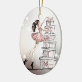 Weihnachtsmashion Illustration Keramik Ornament (Links)