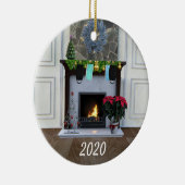 Weihnachtsmaske Feuerplatz Covid Funny 2020 Keramik Ornament (Rechts)
