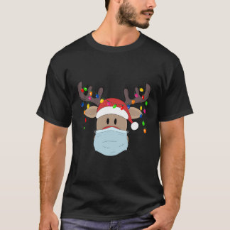 Weihnachtsmaske Niedlich Rudolph Reindeer Maske Sh T-Shirt