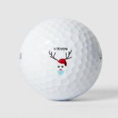 Weihnachtsmaske Reindeer Personalisiert Golfball (Vorderseite)
