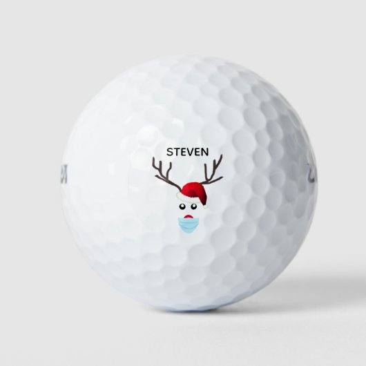 Weihnachtsmaske Reindeer Personalisiert Golfball (Vorderseite)