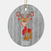 Weihnachtsmaske Rudolph Reindeer 2020 Holz Keramik Ornament (Links)