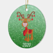 Weihnachtsmaske Rudolph Reindeer 2020 Keramik Ornament (Links)