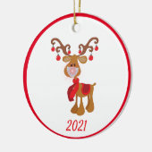 Weihnachtsmaske Rudolph Reindeer 2021 Keramik Ornament (Links)