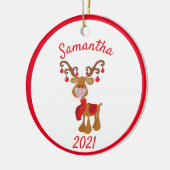 Weihnachtsmaske Rudolph Reindeer 2021 Keramik Ornament (Links)