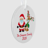 Weihnachtsmaske Santa Reindeer 2020 Custom Ornament (Vorderseite)