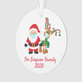 Weihnachtsmaske Santa Reindeer 2020 Custom Ornament (Vorderseite)