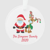 Weihnachtsmaske Santa Reindeer 2020 Custom Ornament (Vorderseite)