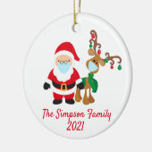 Weihnachtsmaske Santa Reindeer 2021 Custom Keramik Ornament (Links)