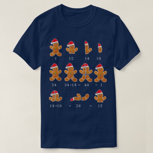 Weihnachtsmathematik Lehrer Fraction Gingerbrei Co T-Shirt (Design vorne)