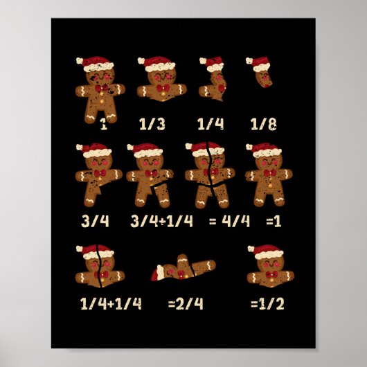 Weihnachtsmathematik Lehrer Fracture Gingerbrei Co Poster (Vorne)