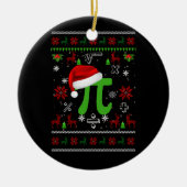 Weihnachtsmathematik Pi Weihnachtsmannmütze Kostüm Keramik Ornament (Vorne)