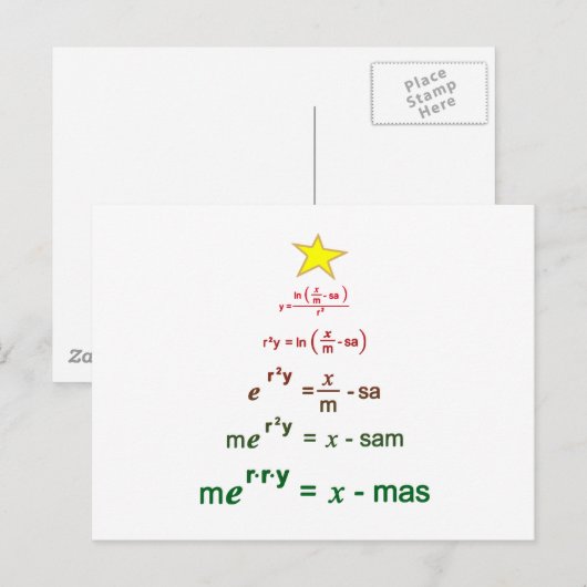 Weihnachtsmathematik Postkarte (Vorne/Hinten)