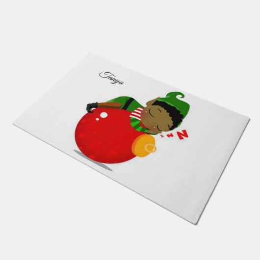 Weihnachtsmatte, Afrikanischer Elf Fußmatte (Schrägansicht)