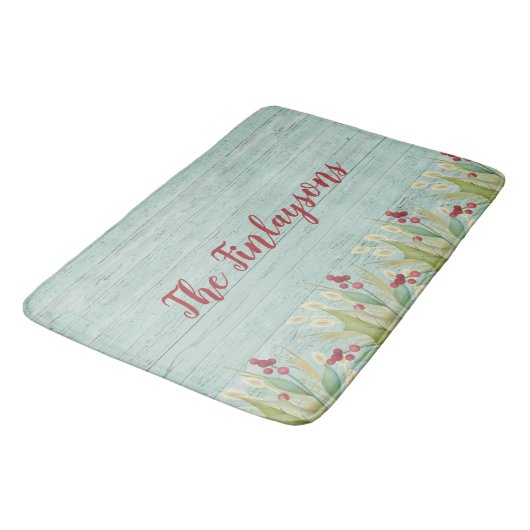 Weihnachtsmatte am Strand Badematte (Schrägansicht)