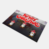 Weihnachtsmatte, Frohe Weihnachtspenguin Fußmatte (Schrägansicht)