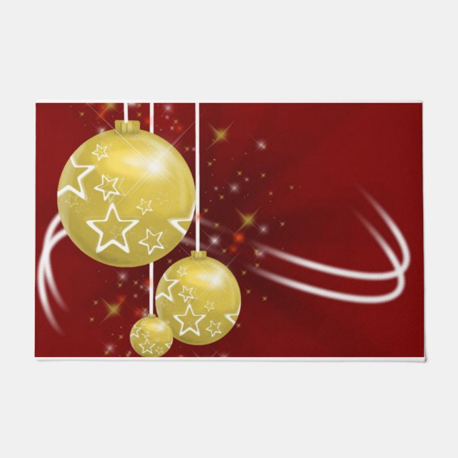 Weihnachtsmatte, Gold Balls Fußmatte (Vorderseite)