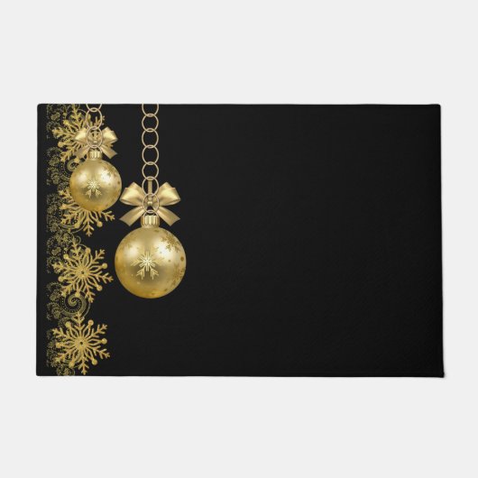 Weihnachtsmatte, Gold Balls Fußmatte (Vorderseite)