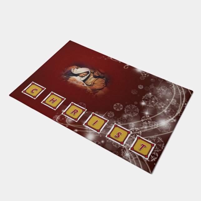 Weihnachtsmatte, Jesus Christus Fußmatte (Schrägansicht)