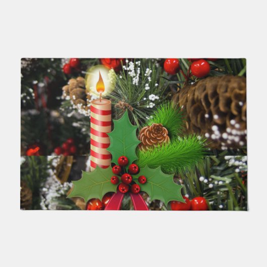 Weihnachtsmatte, Kerze Fußmatte (Vorderseite)