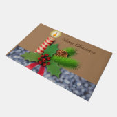 Weihnachtsmatte, Kerze Fußmatte (Schrägansicht)