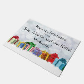 Weihnachtsmatte. Personalisierbar. Familiennamen. Fußmatte (Schrägansicht)