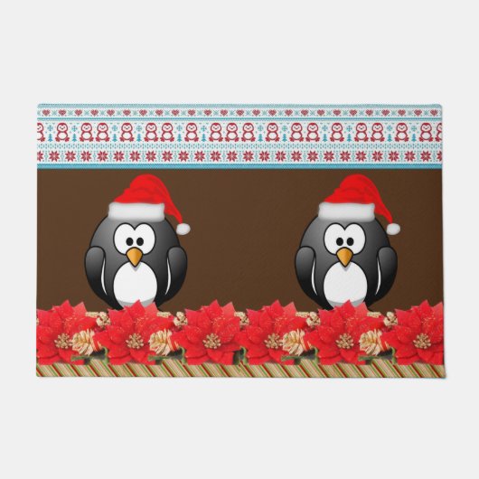 Weihnachtsmatte, Pinguin Fußmatte (Vorderseite)