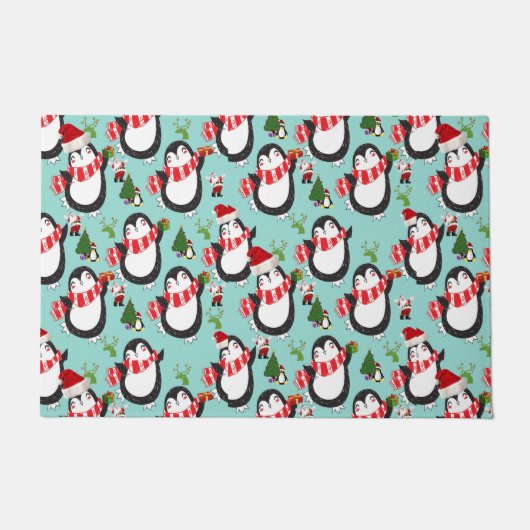 Weihnachtsmatte, Pinguin Fußmatte (Vorderseite)
