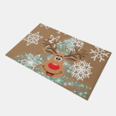Weihnachtsmatte, Rentier Fußmatte (Schrägansicht)