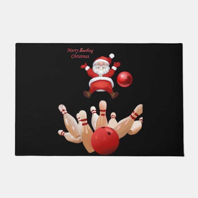 Weihnachtsmatte, Santa Bowling Fußmatte (Vorderseite)