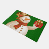 Weihnachtsmatte, Schneemann Fußmatte (Schrägansicht)