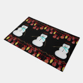 Weihnachtsmatte, Schneemann Fußmatte (Schrägansicht)