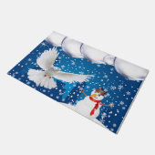 Weihnachtsmatte, Schneemann Fußmatte (Schrägansicht)