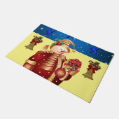 Weihnachtsmatte, Schneemann Fußmatte (Schrägansicht)