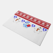 Weihnachtsmatte, Schneemann Fußmatte (Schrägansicht)