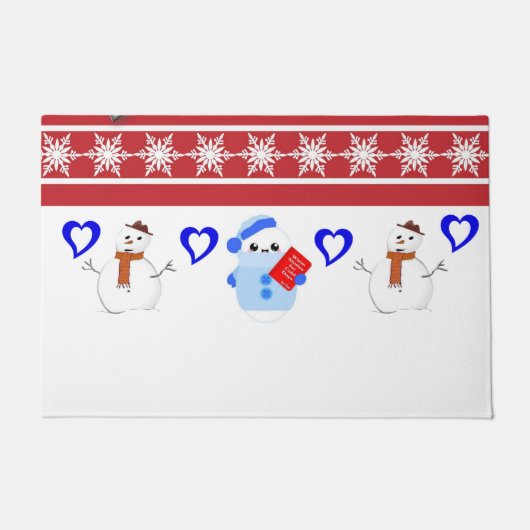 Weihnachtsmatte, Schneemann Fußmatte (Vorderseite)