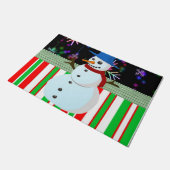 Weihnachtsmatte, Schneemann Fußmatte (Schrägansicht)