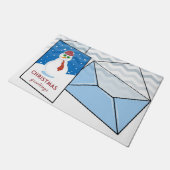 Weihnachtsmatte, Schneemann Fußmatte (Schrägansicht)