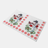 Weihnachtsmatte, Schneemann Fußmatte (Schrägansicht)