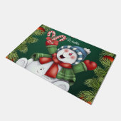 Weihnachtsmatte, Schneemann Fußmatte (Schrägansicht)