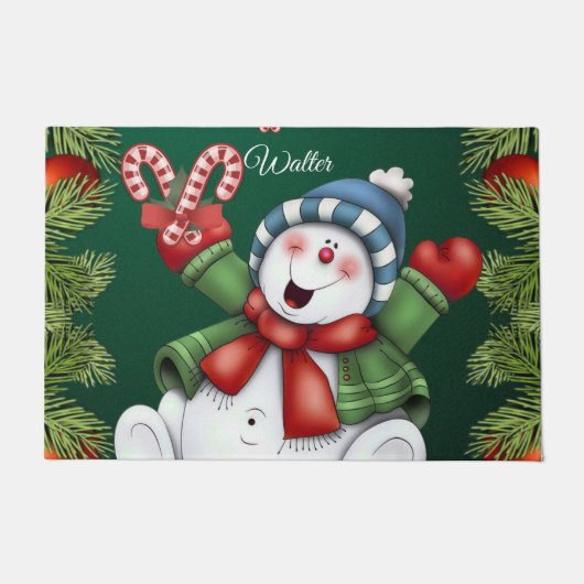 Weihnachtsmatte, Schneemann Fußmatte (Vorderseite)
