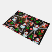 Weihnachtsmatte, Schneemann Fußmatte (Schrägansicht)