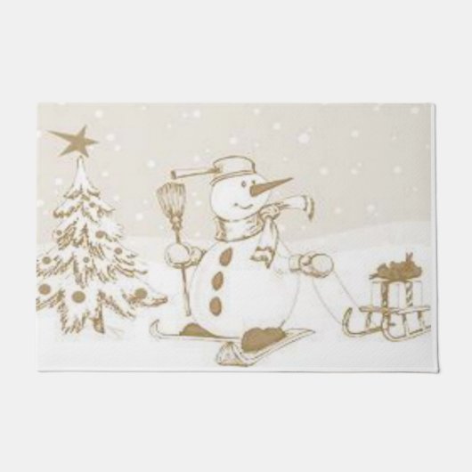 Weihnachtsmatte, Schneemann Fußmatte (Vorderseite)